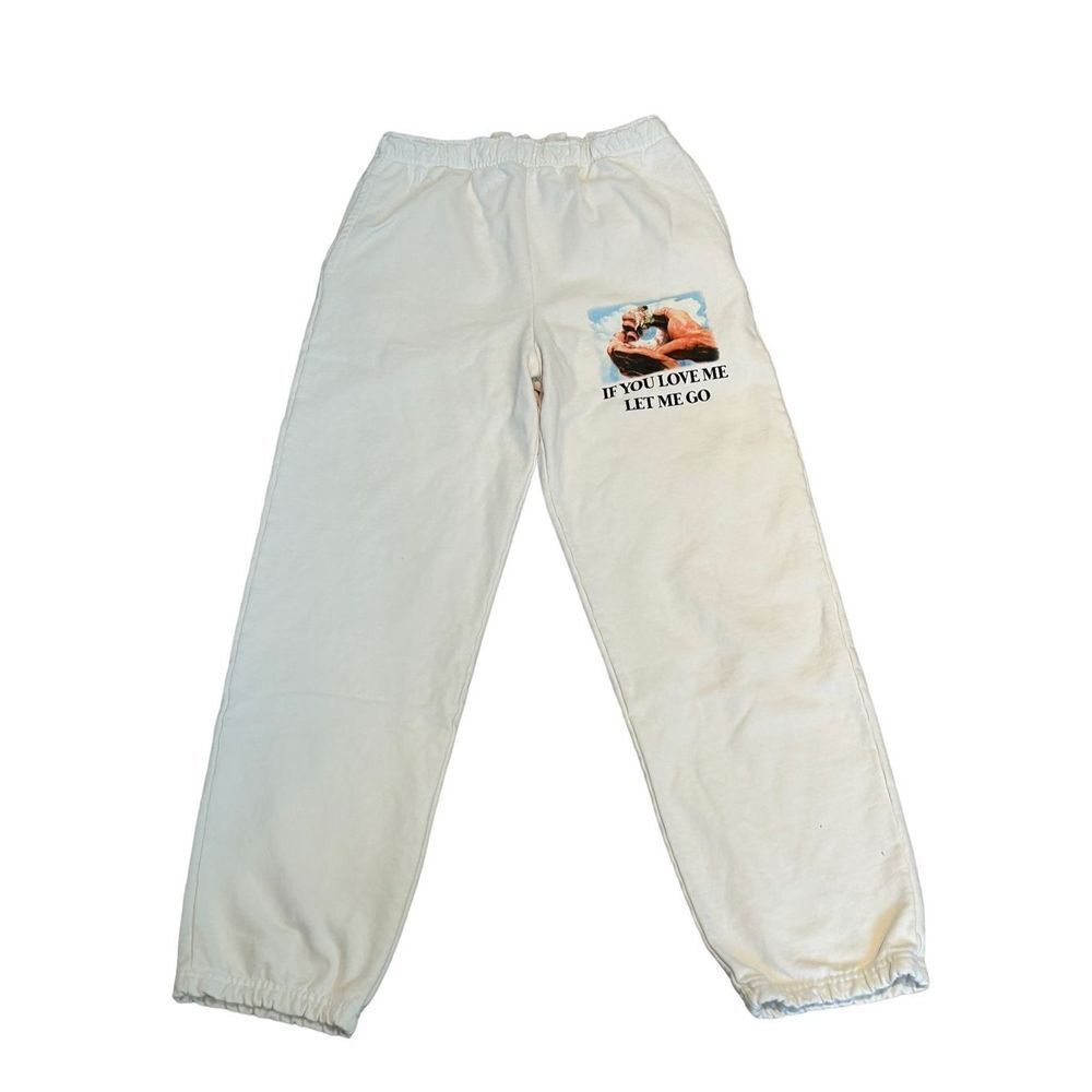 Boys Lie If You Love Me Let Me Go Cupid Sweatpants Unisex White Size Large
